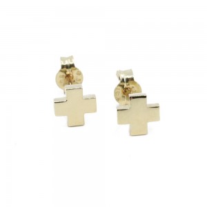 Earrings 14 K cross squares, 2145.