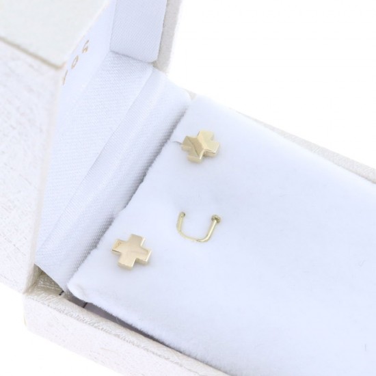 Earrings 14 K cross squares, 2145.