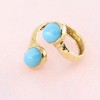 14 K gold hammered ring with turquoise, 2162.