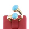 14 K gold hammered ring with turquoise, 2162.