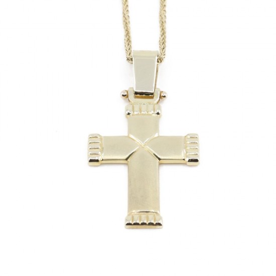 14 K matte cross with details in shiny gold, 2165.