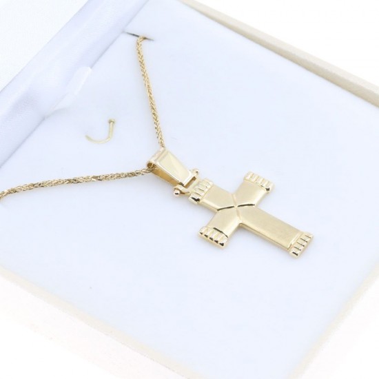 14 K matte cross with details in shiny gold, 2165.