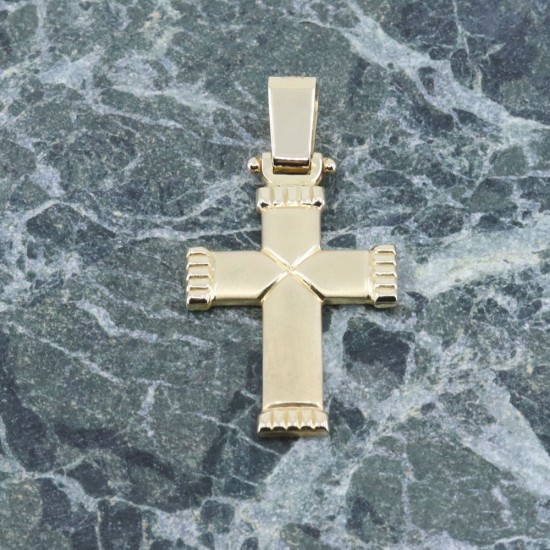 14 K matte cross with details in shiny gold, 2165.