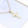 14 K yellow glossy cross, in classic square design, 2175.