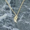 Silver necklace feather, Senza, goldplated, 2281.