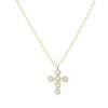 Silver necklace cross with stones, Senza, goldplated, 2283.