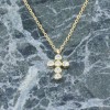 Silver necklace cross with stones, Senza, goldplated, 2283.