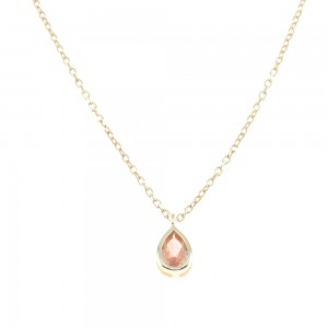 Silver necklace tear with zircon, Senza, goldplated, 2282.