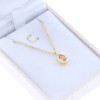 Silver necklace tear with zircon, Senza, goldplated, 2282.