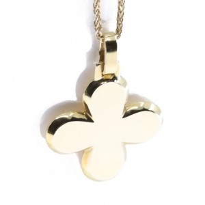 18 K cross in glossy yellow gold with rounded edges, 2242.