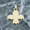 18 K cross in glossy yellow gold with rounded edges, 2242.