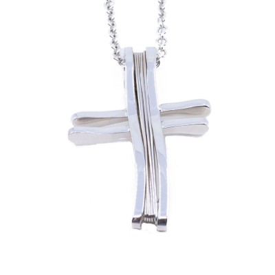 18 K white gold cross in modern design, 2243.