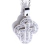 14 K white gold cross with zircon, 2254.