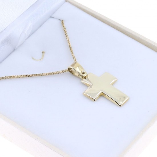 14 K yellow gold cross in classic design, 2256.