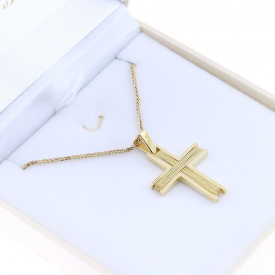 18 K yellow gold cross in wire design, 2269.