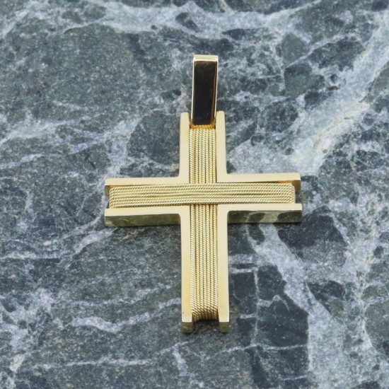 18 K yellow gold cross in wire design, 2269.