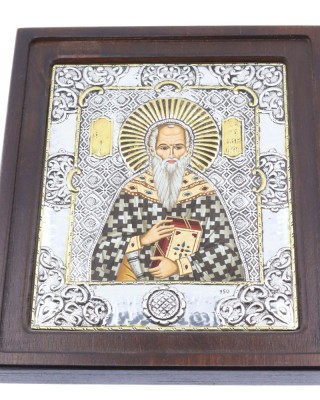 Silver icon Saint Charalampus 17 x 20 cm, iconotechniki.