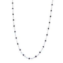 Silver necklace with small balls in black, 2285.