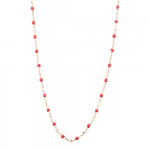 Silver necklace with small balls in red, goldplated, 2286.