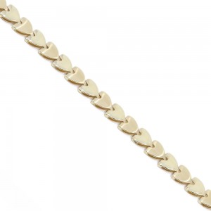 14 K yellow gold small hearts hand chain, 2293.