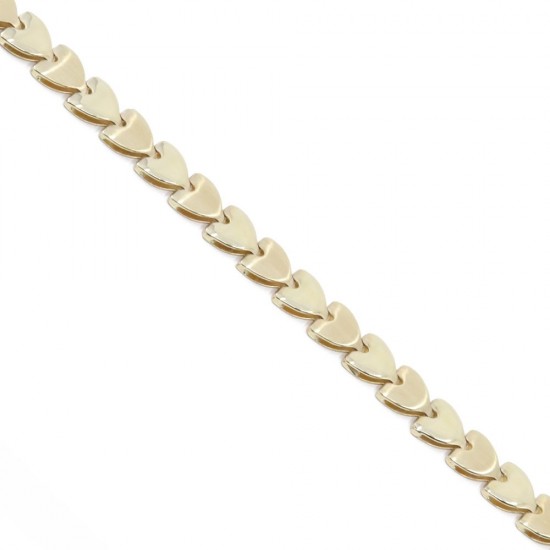 14 K yellow gold small hearts hand chain, 2293.