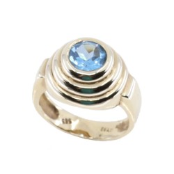 14 K yellow gold ring with aquamarine, 2318.