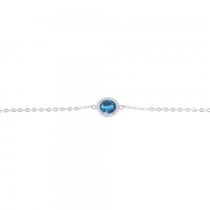 Silver bracelet with blue crystal, Senza, 2328.