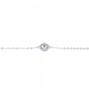 Silver bracelet with white crystal, Senza, 2329.