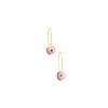 Senza earrings pink eye silver gold plated, 2336.