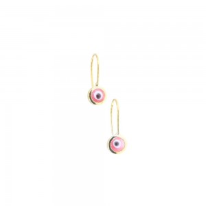 Senza earrings pink eye silver gold plated, 2336.