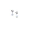 Senza silver earrings with faux pearl 4mm, 2338.