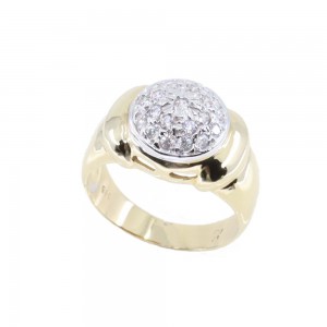 14 K ring in bull design with zircon, 2365.