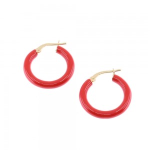 Silver hoops with red enamel 20mm, 2381.