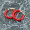 Silver hoops with red enamel 20mm, 2381.