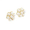 14K daisy design pearl earrings, 2386.