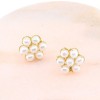 14K daisy design pearl earrings, 2386.