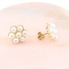 14K daisy design pearl earrings, 2386.