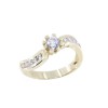 14K yellow gold twisted calf solitaire ring, 2391.