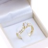 14K yellow gold twisted calf solitaire ring, 2391.