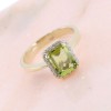 14K rosette ring with prasiolite and zircon, 2398.