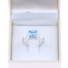 Δαχτυλίδι ροζέτα 14 Κ λευκός χρυσός με blue topaz και zircon, 2399.