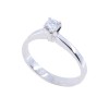 14K white gold single stone ring with elevated design and zircon, 2402.