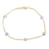 Hand chain 14 K al'oro, yellow gold with elements in white, 2406.