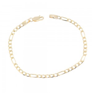 Hand chain 14K al'oro, yellow gold in figaro pattern, 2411.