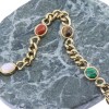 Excite bracelet, chain with colored oval stones, stainless steel gold-plated, 2424.