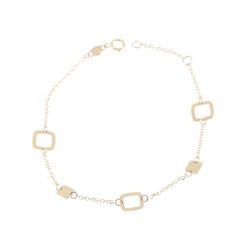 Hand chain thin 14K yellow gold with checkered pattern, 2431.