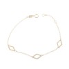 Hand chain thin 14K yellow gold with rhombus pattern, 2432.