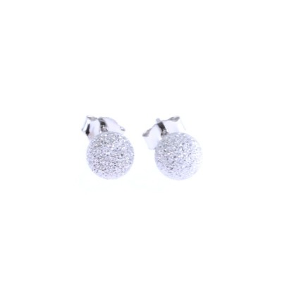 Silver earrings Prince Silvero textured ball 6mm, 2455.