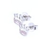 Silver Prince Silvero crown earrings with pink stones, 2ZK-SC071-1P.