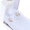 Children's unicorn earrings, silver gold plated with enamel, 2468.